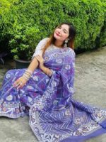 Half Silk Handprited Sarees - Image 2