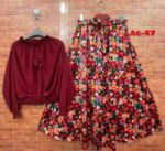 Western Denim style Ladies Blazer Gown Tops - Image 2