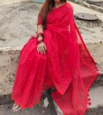 হাফসিল্ক শাড়ীতে এমব্রডারী কাজ করা - Image 3