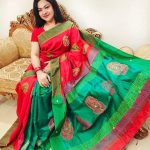 হ্যান্ডপ্রিন্ট হাফসিল্ক শাড়ী