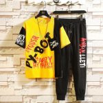 Premium Quality Stylist Printed Half Sleeve T-Shirt & Full pant ( Set )for Men - Image 3