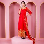 জর্জেট এমব্রয়ডারি পার্টি ড্রেস