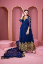 জর্জেট এমব্রয়ডারি পার্টি ড্রেস - Image 4