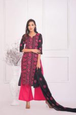 পিওর এসি কটন কাপড়ের সেমি স্টিচ থ্রী পিস - Image 4