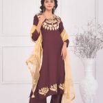 Dollar and Embroidery Work  Three Piece