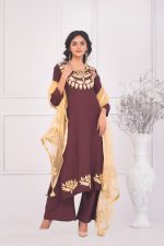 Dollar and Embroidery Work  Three Piece