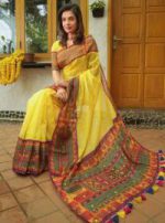 হাফ সিল্ক স্কিন প্রিন্ট শাড়ি - Image 4