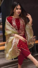 সিকুয়েন্স এমব্রয়ডারি রেডিমেড থ্রি পিস - Image 3
