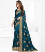 ইন্ডিয়ান জর্জেট শাড়ি ব্লাউজ পিস সহ - Image 4