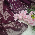 ইন্ডিয়ান আনস্টিচড  জর্জেট থ্রি পিস
