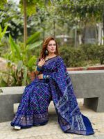 Dhupian Silk Sharee with Blaus Piece - Image 3
