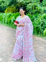 Half silk  print sharee - Image 4