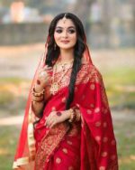 Japani Silk Skin Print Sharee with Blouse Piece - Image 3