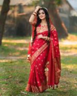 Japani Silk Skin Print Sharee with Blouse Piece - Image 4