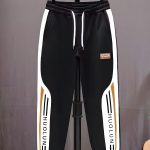 Black Cargo Stripe Sweatpants Joggers
