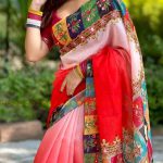 Stone and Digital Print Sharee with Blouse Piece