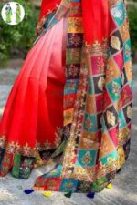 Stone and Digital Print Sharee with Blouse Piece - Image 4