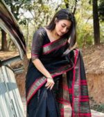 Half silk sharee with blause pcs - Image 3