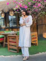Embroidery Cotton Two Piece Co-Ord Set - Image 2