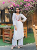 Embroidery Cotton Two Piece Co-Ord Set - Image 3