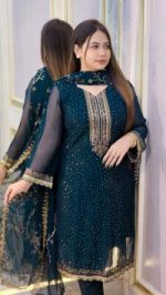 Georgette Embroidered Four-Piece Set - Image 3