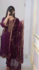 Georgette Embroidered Four-Piece Set - Image 4