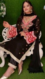 Georgette Embroidery Three Piece - Image 2