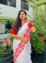 Half silk block print sharee - Image 2