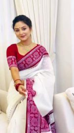 Skin Print Half Silk Sharee with Blouse Piece - Image 3