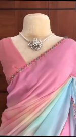 Elegant Lace Work Georgette Saree