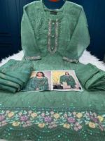 Pakistani White Gold Jorjet Three Peace - Image 3