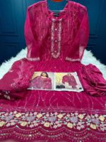 Pakistani White Gold Jorjet Three Peace - Image 4