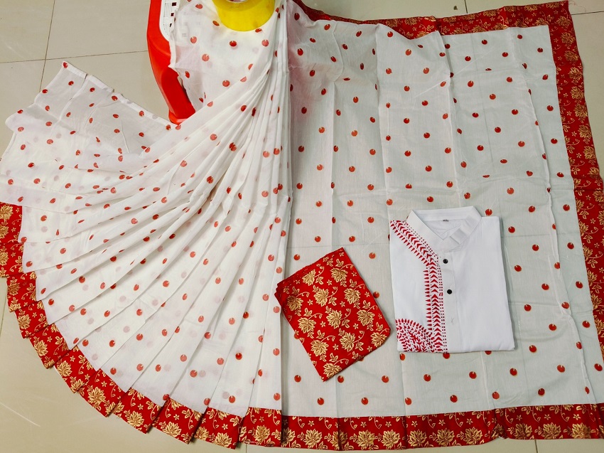 1757741572_L_12.jpg Sharee Panjabi Couple with Blouse Piece - Image 1