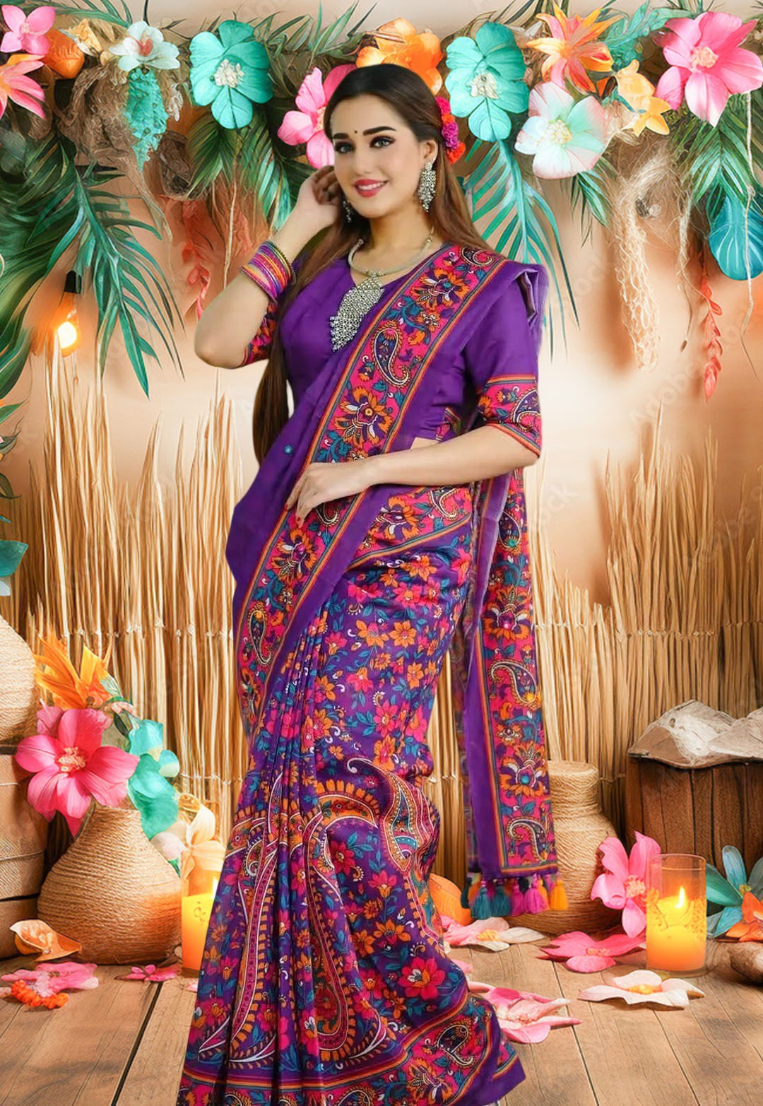 1758432974_L_1.jpg Premium Parsha Sharee with Blouse Piece - Image 1