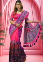 Premium Parsha Sharee with Blouse Piece - Image 4
