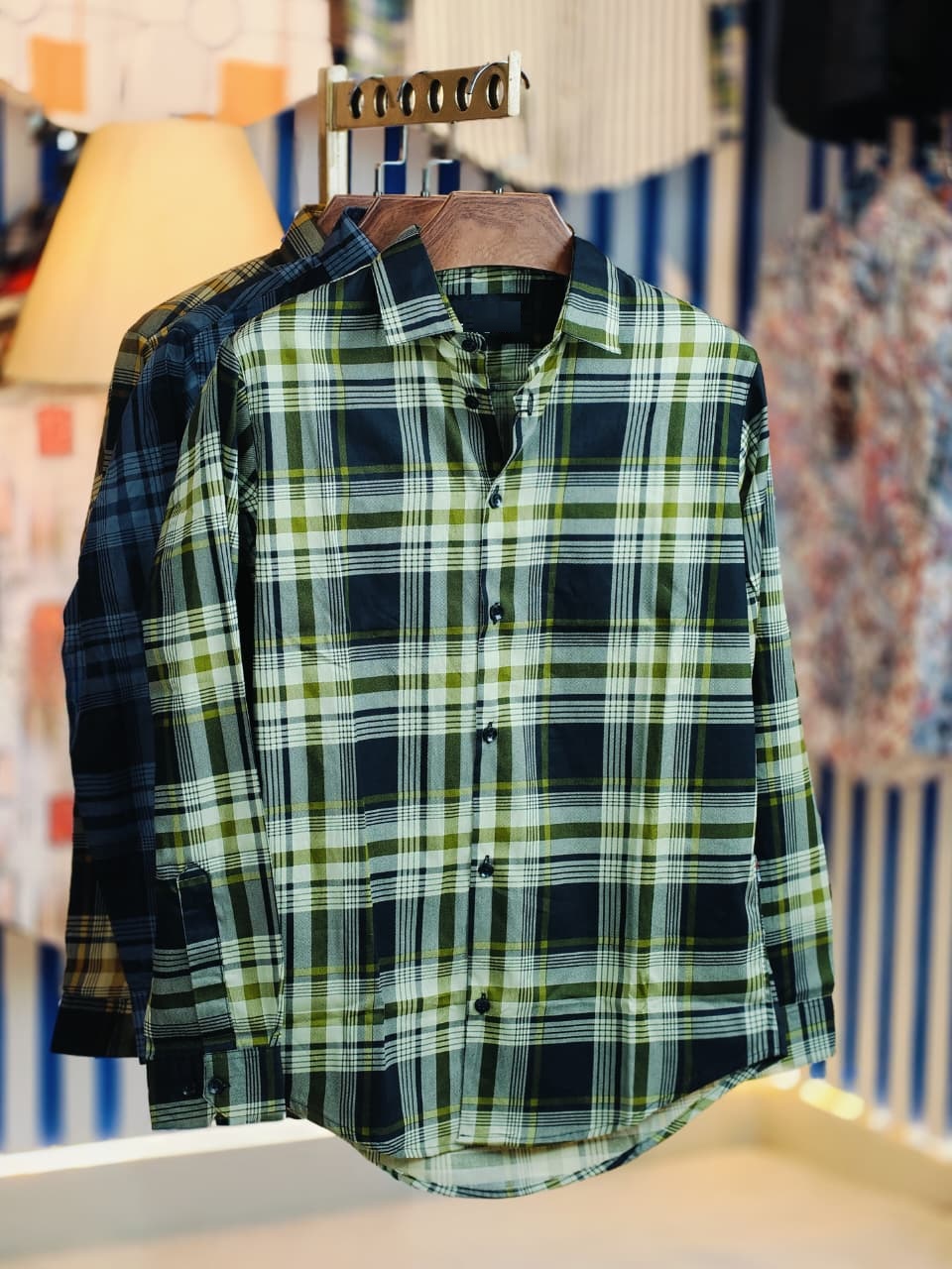1760857311_L_13.jpg Pure Cotton full Sleeve Check & Print Shirt for Men's - Image 1