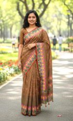 Premium Silk Boutique Skin Print Shari - Image 4