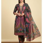Ready Made Pure dubai silk  Digital  Print Three Piece
