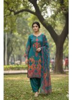 Ready Made Pure dubai silk  Digital  Print Three Piece - Image 3