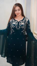 Rayon cotton dress full set Embroidery - Image 3
