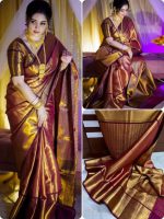 Benaroshi Katan Saree with blause pcs - Image 4
