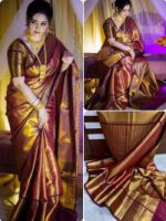 Benaroshi Katan Saree with blause pcs - Image 3