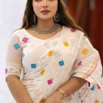 Half Silk Jamdani Print Saree