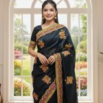 Premium Embroidery Semi Moslin Sharee