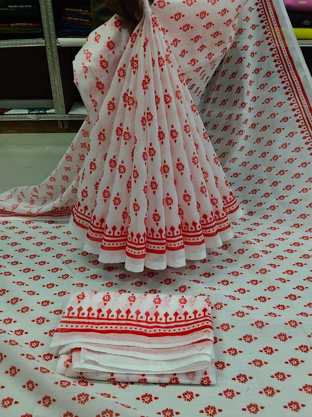 1775054783_L_1.jpeg Chanderi silk sharee with blause pcs - Image 1