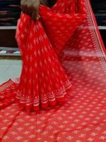Chanderi silk sharee with blause pcs - Image 4