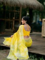 Half Silk Lace Work Saree - Image 3