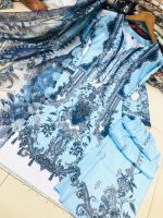 Embroidery Sequence Digital Print Three Piece