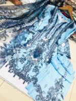 Embroidery Sequence Digital Print Three Piece - Image 2