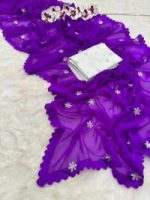 Georgette Sharee With Blouse Piece - Image 4